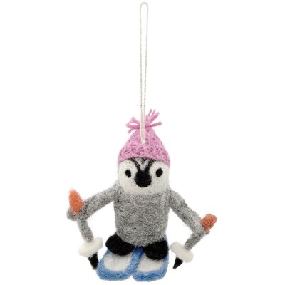 Filzanhänger Ski-Pinguin