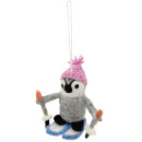 Filzanhänger Ski-Pinguin