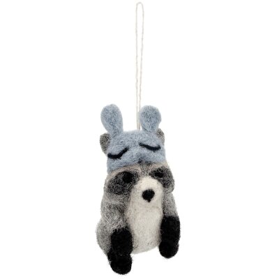 Felted Hanger Sleepy Racoon