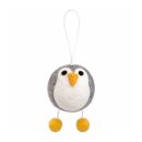Felt Ball Hanger Penguin. Grey