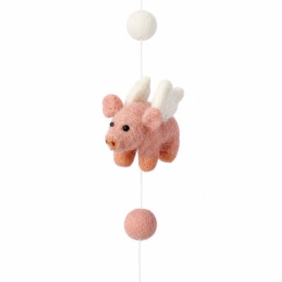 Deko-Filzkette Fliegende Schweinchen 110 cm