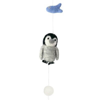 Deko-Filzkette Pinguine mit Fischen 110 cm