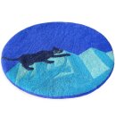 Filzsitzkissen Katze auf Treppe blau 38 cm