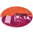 Filzsitzkissen Katze auf Treppe orange 38 cm