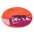 Filz-Topfuntersetzer 20 cm Katze auf Treppe orange