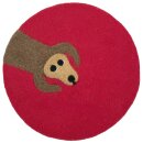 Filz-Topfuntersetzer 20 cm Dackel kirschrot