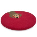 Filz-Topfuntersetzer 20 cm Dackel kirschrot