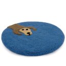 Filz-Topfuntersetzer 20 cm Dackel dunkeltürkis