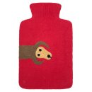 Felted Hot Water Bottle Dachshund, cherry red
