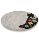 Filzsitzkissen Blumen-Katze 37 cm