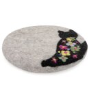 Filz-Topfuntersetzer 20 cm Blumen-Katze