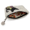 Filzbeutel Blumen-Katze 15 x 12 cm