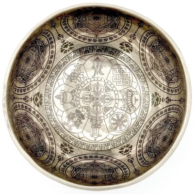 Klangschale mit Vishva Vajra Mandala Gravur