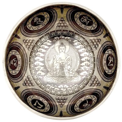 Klangschale mit Shakyamuni Buddha Mandala Gravur