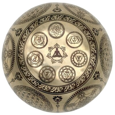 Klangschale mit Torus Yantra Mandala Gravur