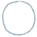 Halbedelstein Halskette 6 mm Blauer Chalcedon