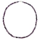 Halbedelstein Halskette 6 mm Violetter Amethyst