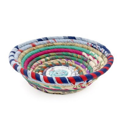 Upcycle 75 Sari Schale Körbchen 19 x 7 cm