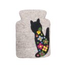 Wärmflaschenbezug Blumen-Katze, mit Wärmflasche...