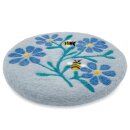 Felted trivet 20 cm Flowers with 2 bees