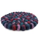 Felted trivet 18 cm Blueberry marbled