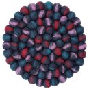 Felted trivet 18 cm Blueberry marbled