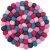Felted trivet 18 cm Red/Pink/Blue