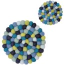Felted trivet 18 cm Blue/Petrol/Green