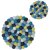Felted trivet 18 cm Blue/Petrol/Green