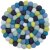 Felted trivet 18 cm Blue/Petrol/Green