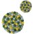 Felted trivet 18 cm Green/Skyblue/Yellow