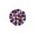 Felted Coaster 9 cm Red/Pink/Blue