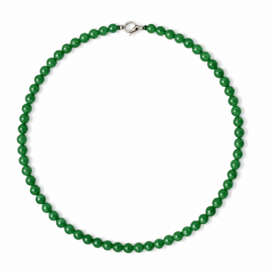 Halbedelstein Halskette 6 mm grüne Jade