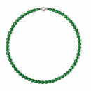 Halbedelstein Halskette 6 mm grüne Jade