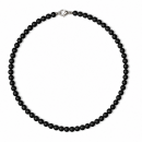 Halbedelstein Halskette 6 mm Obsidian