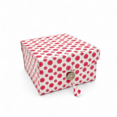 Lokta Papier-Faltbox 12 x 12 x 7 cm Geschenkebox Klangschalenbox