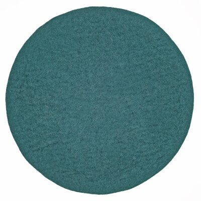 Felted Seat Cushion round, Dark Petrol (65)
