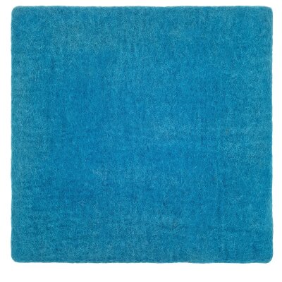 Felted Cushion square, peacock turq.